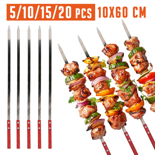Professional 60cm Kebab Skewers – wooden handle