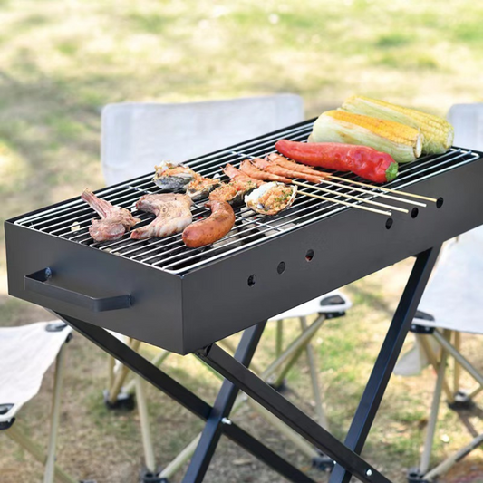 Portable Charcoal BBQ Grill with Lid – Compact Design for Aussie Adventures
