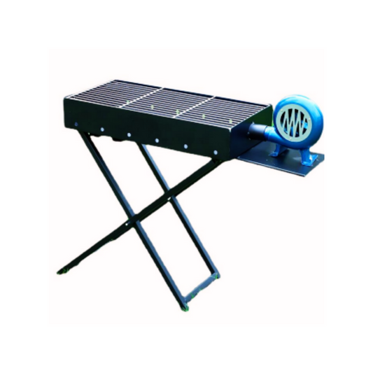 Portable Charcoal BBQ Grill with Blower & Lid - Fast Heating Camping Grill