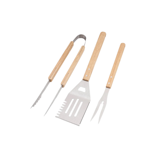 Wooden BBQ Tool Set – 3 pieces