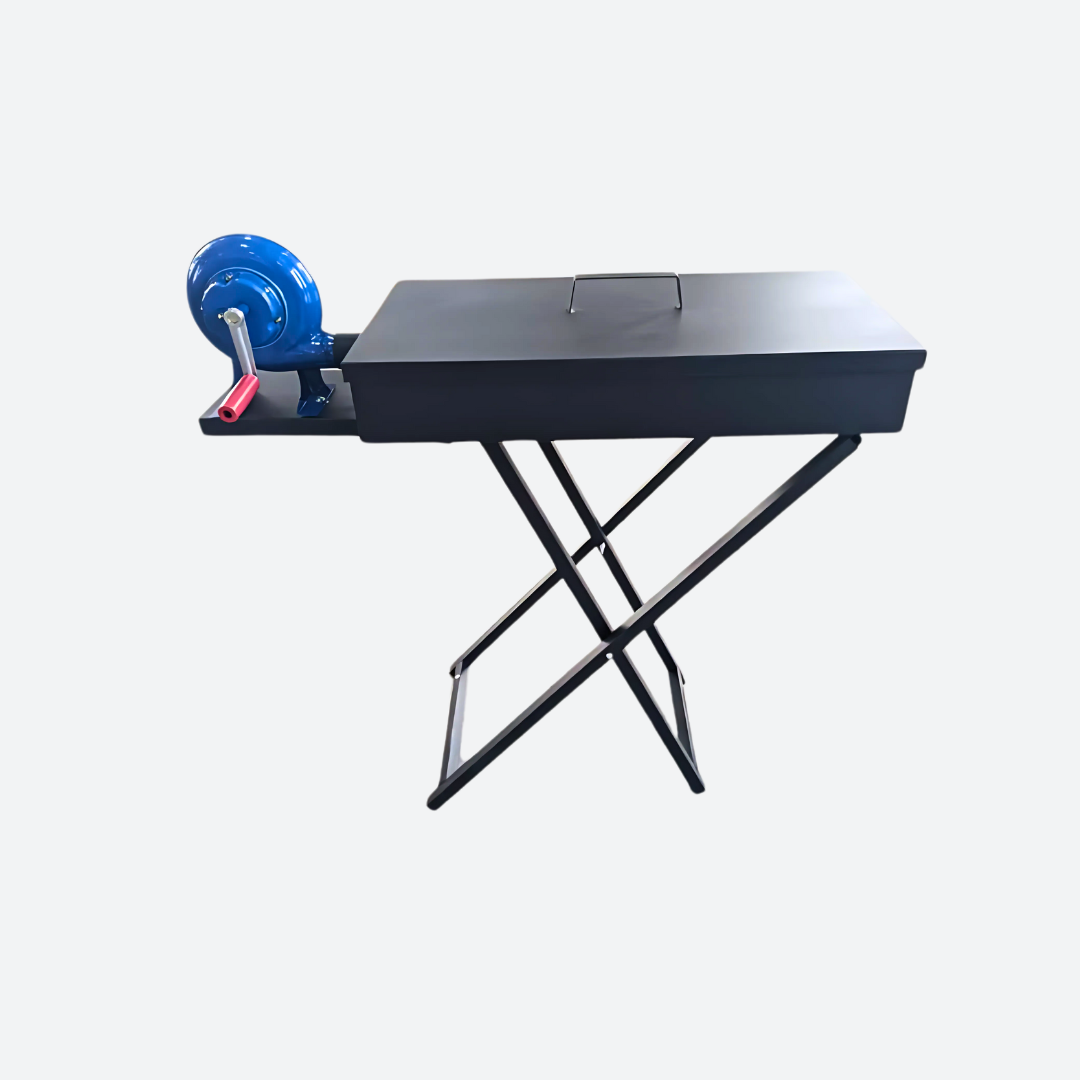 Ultimate Aussie-Tested Combo: Portable Charcoal Grill with Blower + Pro 60cm Skewers