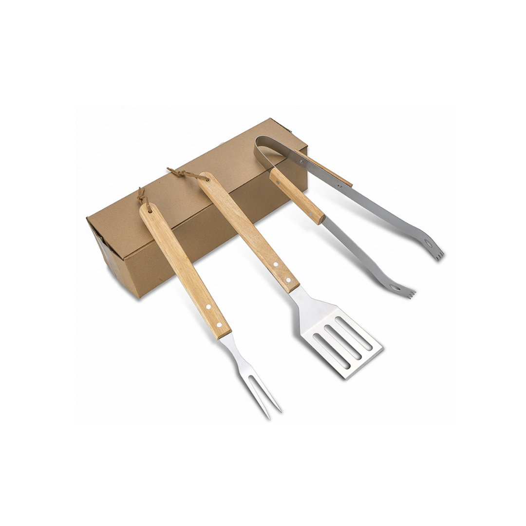 Wooden BBQ Tool Set – 3 pieces