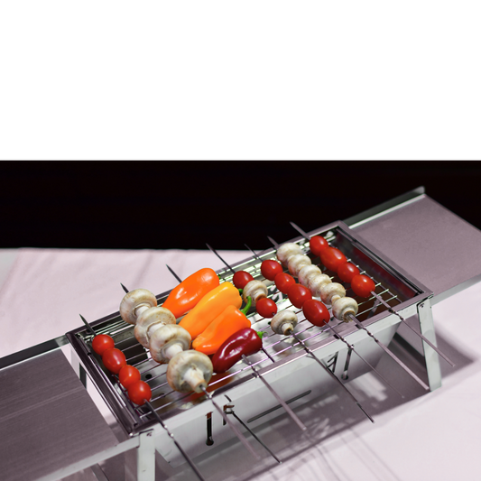 Quick-Fold Portable Charcoal BBQ Grill – Stainless Steel Compact Outdoor