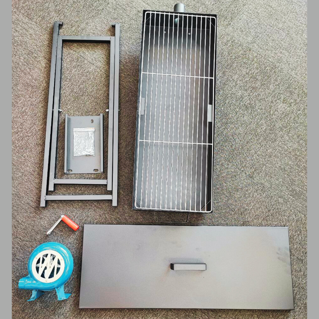 Ultimate Aussie-Tested Combo: Portable Charcoal Grill with Blower + Pro 60cm Skewers