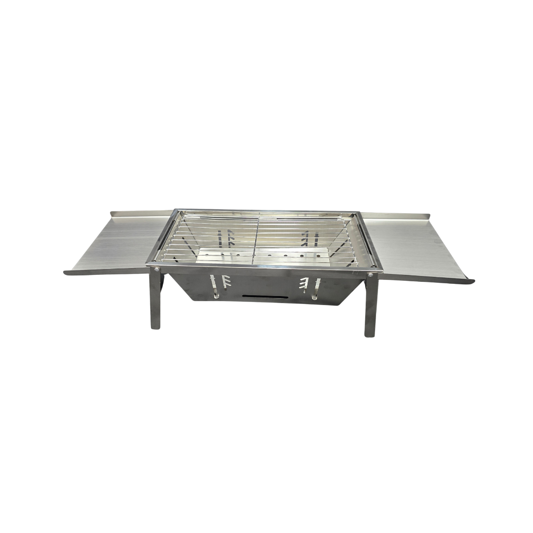 Quick-Fold Portable Charcoal BBQ Grill – Stainless Steel Compact Outdoor