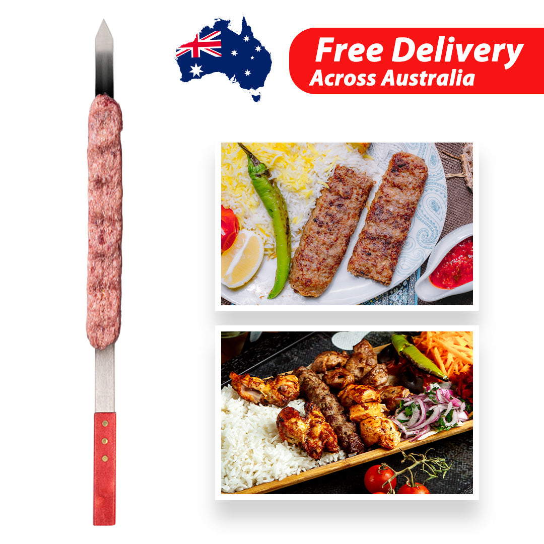 60x2cm Kebab Skewers - Wooden Handles