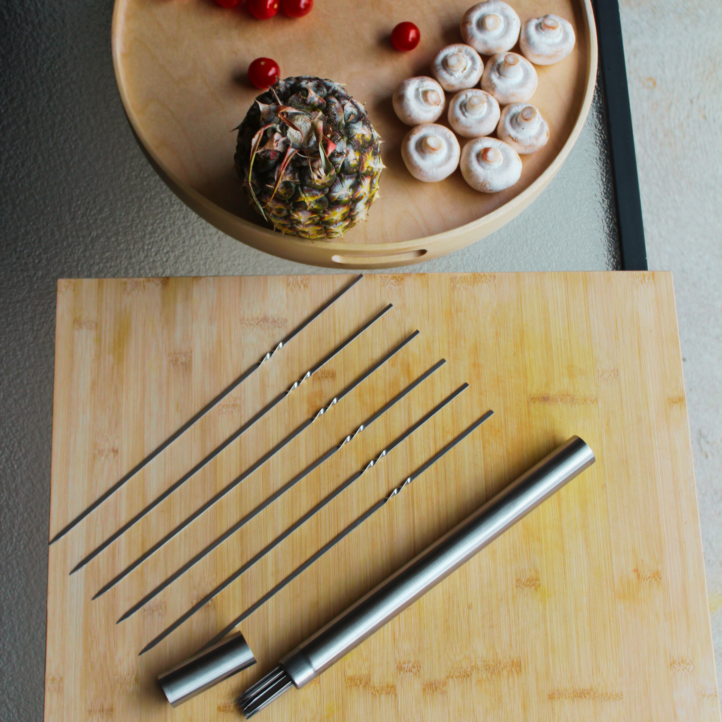 Stainless Steel Reusable Barbeque Kebab Satay Needle Skewers in tube (20 & 50 pcs)