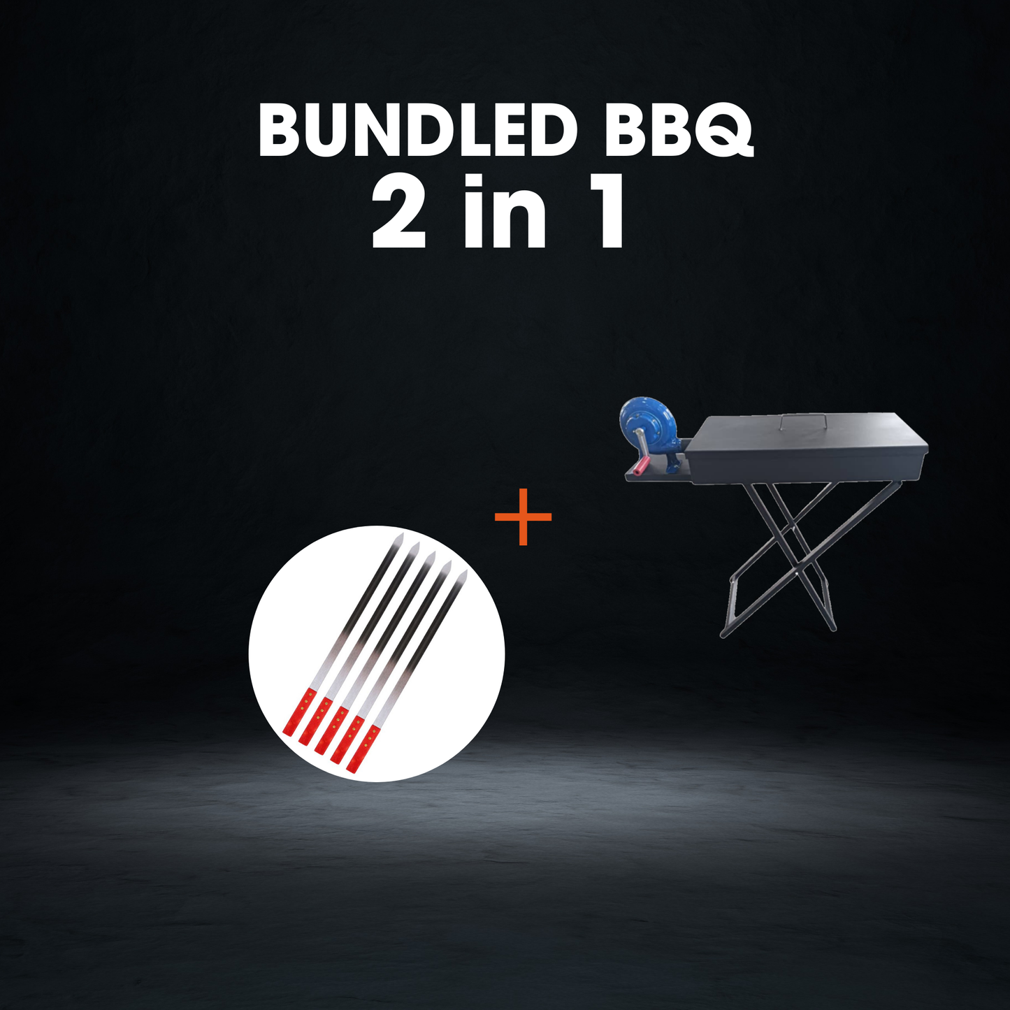Ultimate Aussie-Tested Combo: Portable Charcoal Grill with Blower + Pro 60cm Skewers