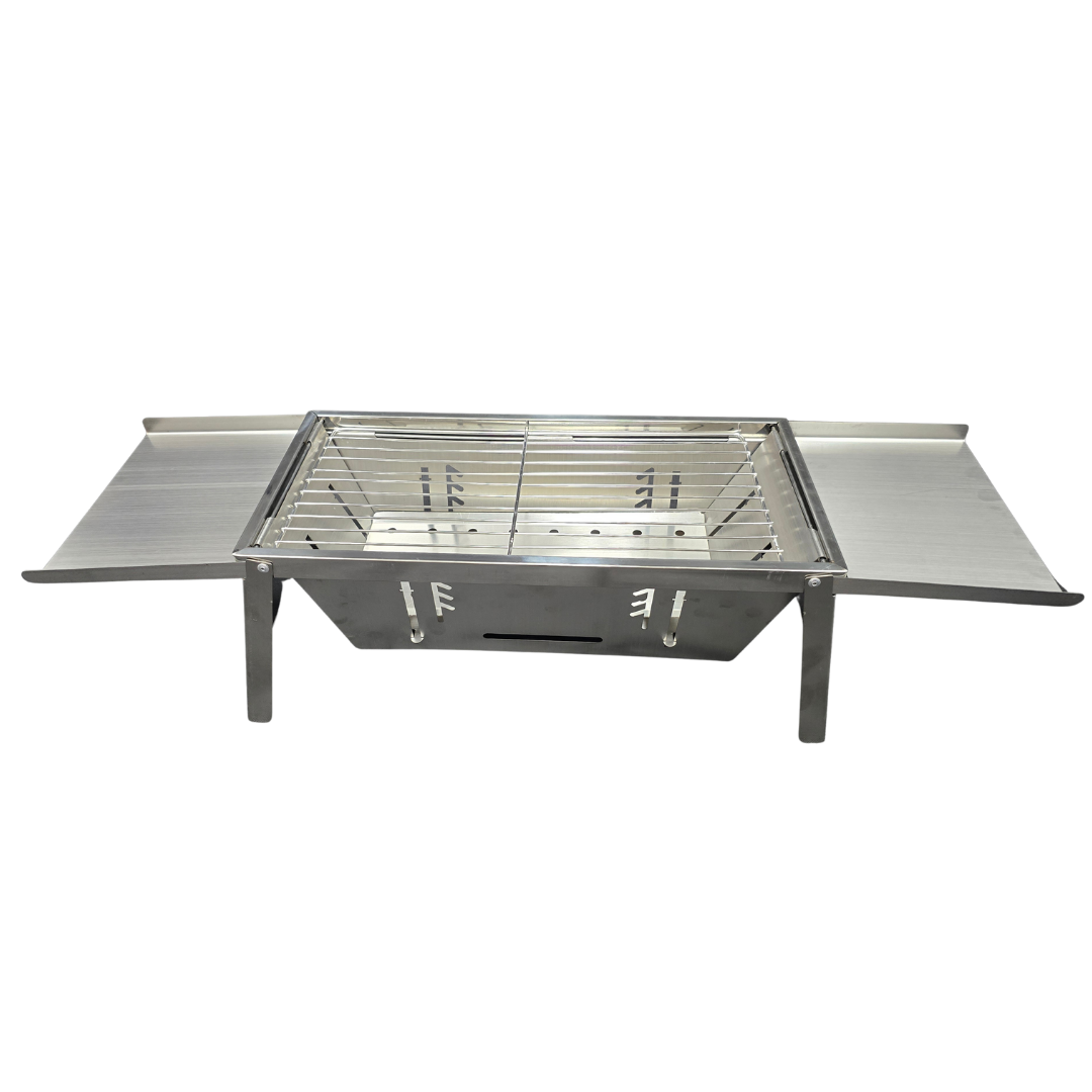 Quick-Fold Portable Charcoal BBQ Grill – Stainless Steel Compact Outdoor