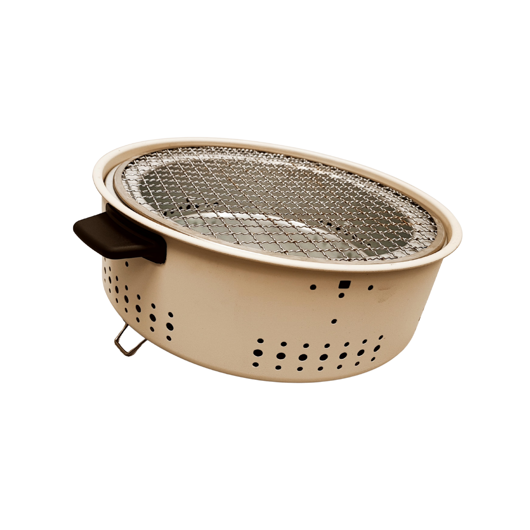 Portable Pan Charcoal BBQ Grill, Korean & Japanese Yakiniku Style Outdoor Cooker