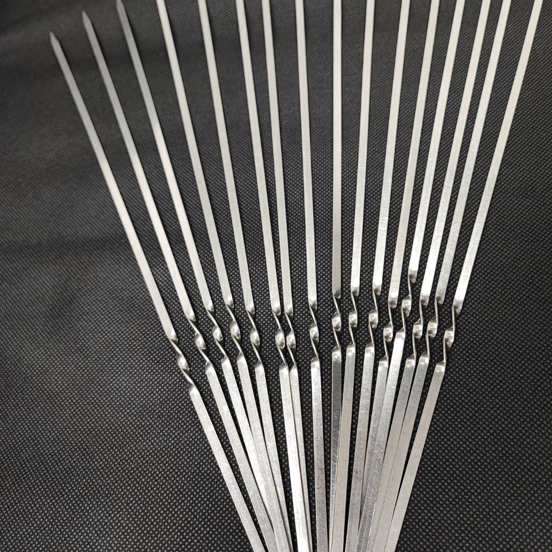Stainless Steel Reusable Barbeque Kebab Satay Needle Skewers in tube (20 & 50 pcs)