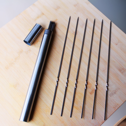 Stainless Steel Reusable Barbeque Kebab Satay Needle Skewers in tube (20 & 50 pcs)