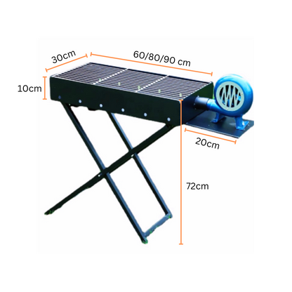 Ultimate Aussie-Tested Combo: Portable Charcoal Grill with Blower + Pro 60cm Skewers