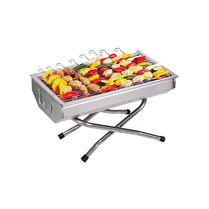 Stainless Steel Portable Tabletop Foldable Charcoal BBQ Grill for Camping & Picnic