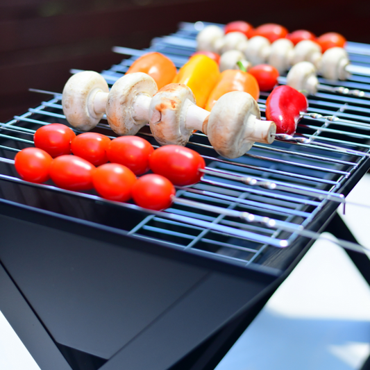 Dual Use Hybrid Fire pit and BBQ grill for backpackers or balcony use