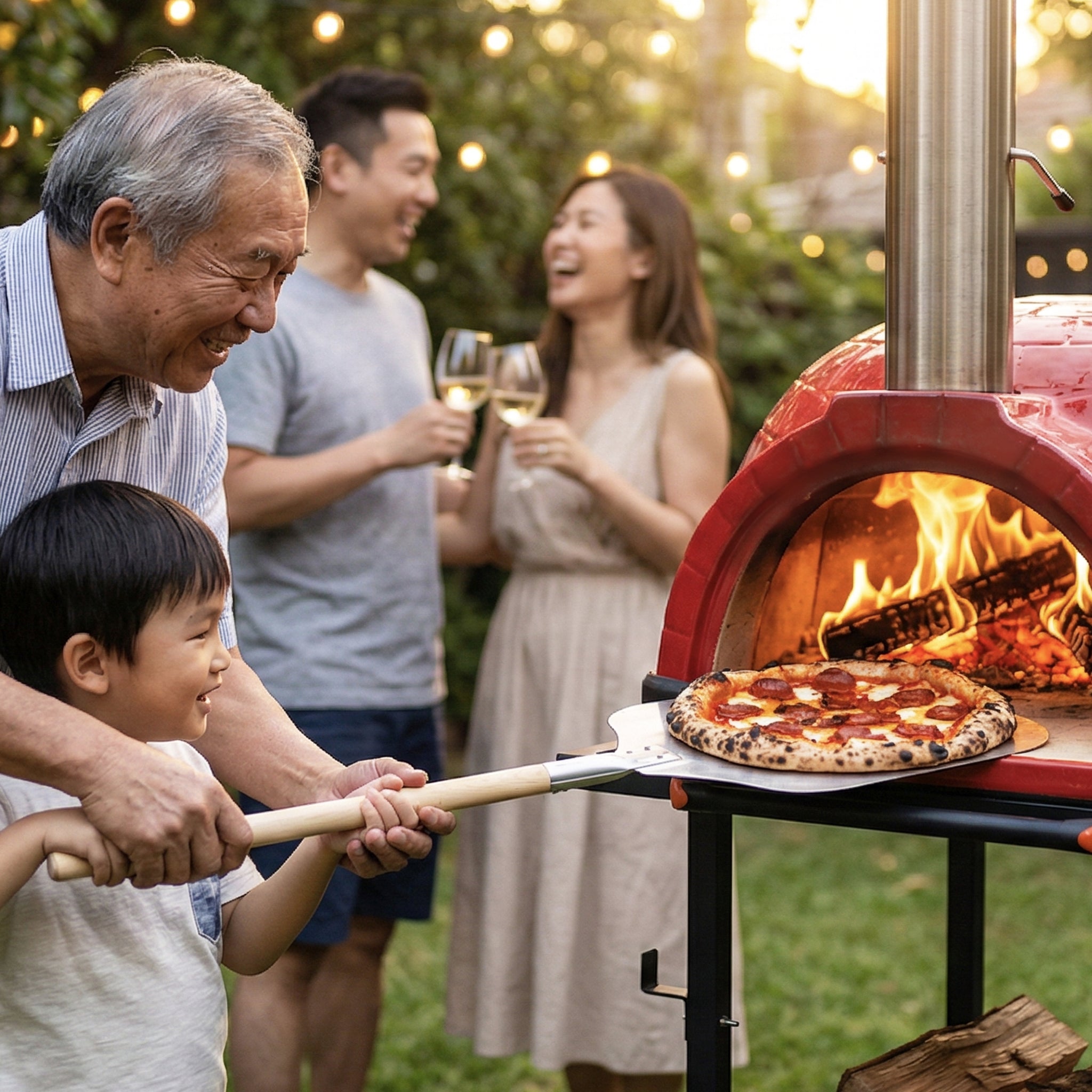 Rosso 26-Inch Ceramic Wood-Fired Pizza Oven