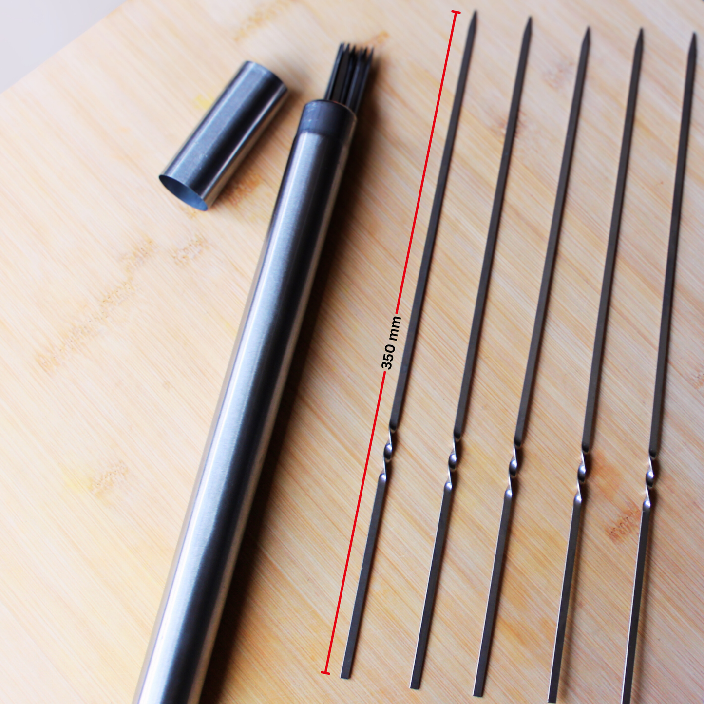 Stainless Steel Reusable Barbeque Kebab Satay Needle Skewers in tube (20 & 50 pcs)