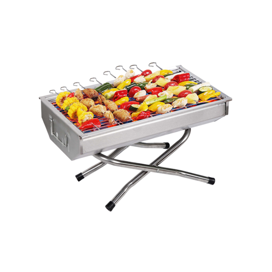 Stainless Steel Portable Tabletop Foldable Charcoal BBQ Grill for Camping & Picnic