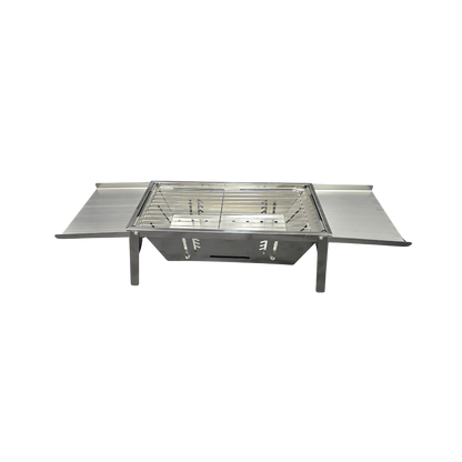 Quick-Fold Portable Charcoal BBQ Grill – Stainless Steel Compact Outdoor