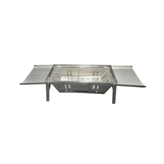 Quick-Fold Portable Charcoal BBQ Grill – Stainless Steel Compact Outdoor