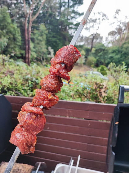4-in-1 Aussie BBQ Kit: Blower Grill + Heatproof Gloves + Chimney + Skewers